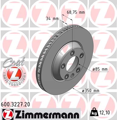 Тормозной диск   600.3227.20   ZIMMERMANN