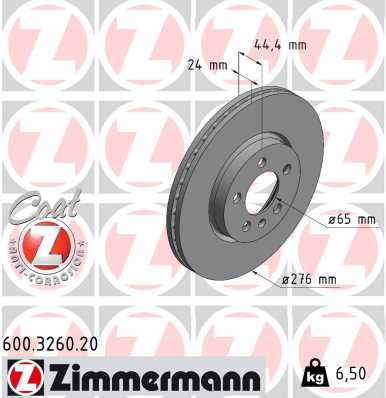 Гальмівний диск   600.3260.20   ZIMMERMANN