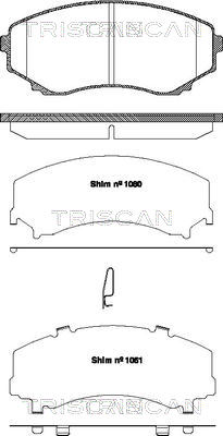 Комплект гальмівних накладок, дискове гальмо   8110 50022   TRISCAN