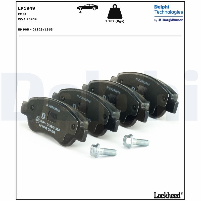 Комплект гальмівних накладок, дискове гальмо LP1949 DELPHI #1
