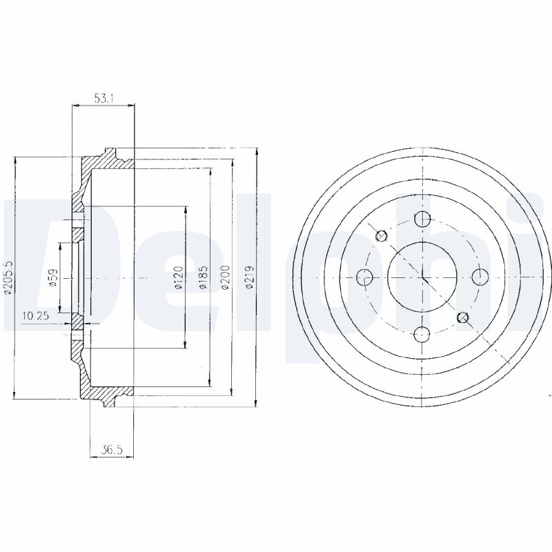 Тормозной барабан   BF136   DELPHI