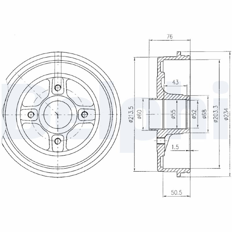 Тормозной барабан   BF423   DELPHI