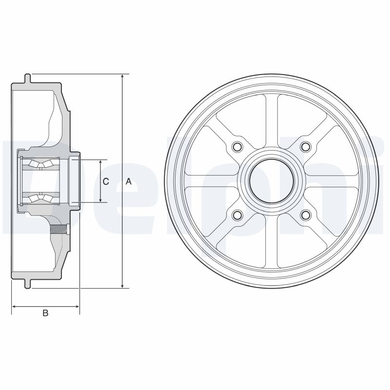 Тормозной барабан   BFR484   DELPHI