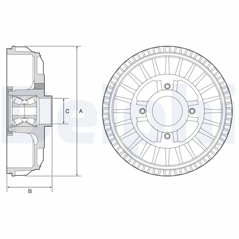 Гальмівний барабан   BFR621   DELPHI