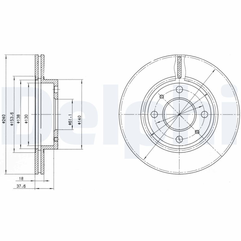 Тормозной диск   BG2565   DELPHI