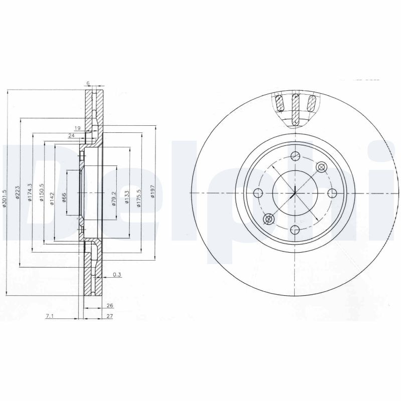 Тормозной диск   BG4002   DELPHI