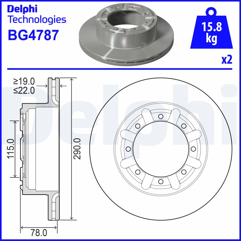 Тормозной диск   BG4787   DELPHI