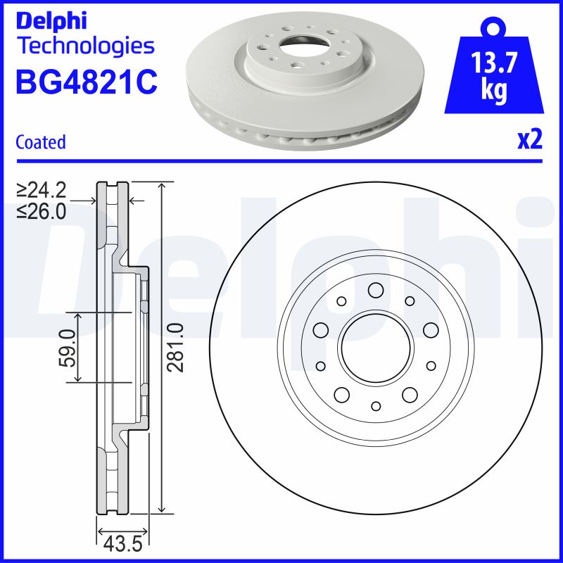 Тормозной диск   BG4821C   DELPHI