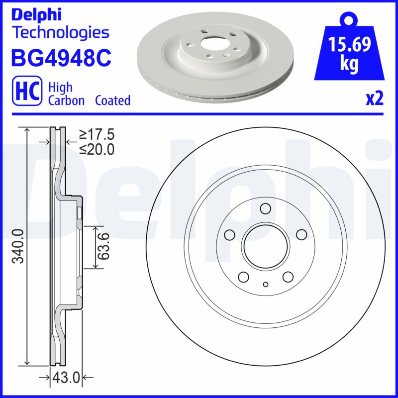 Тормозной диск   BG4948C   DELPHI