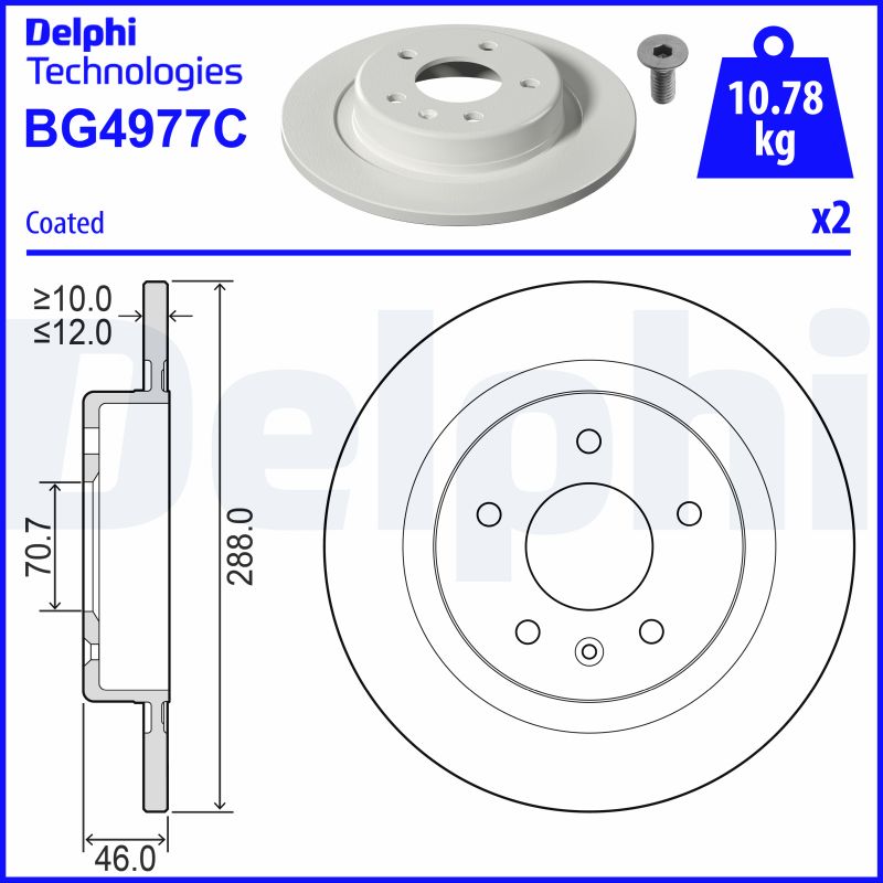 Гальмівний диск   BG4977C   DELPHI