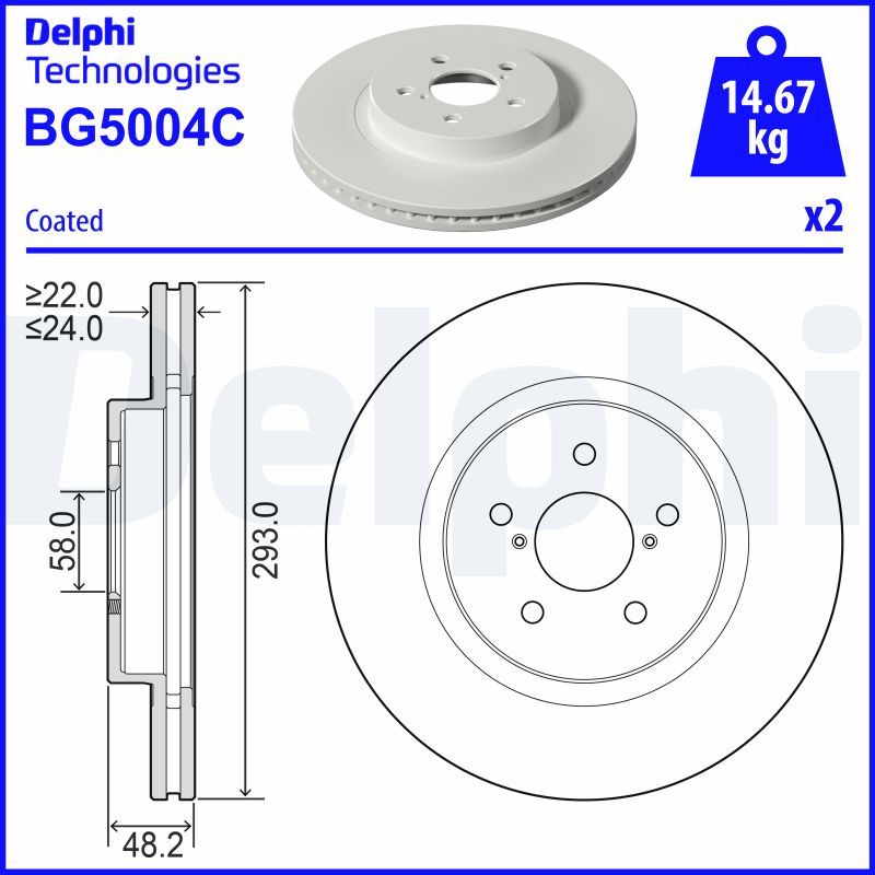 Гальмівний диск   BG5004C   DELPHI