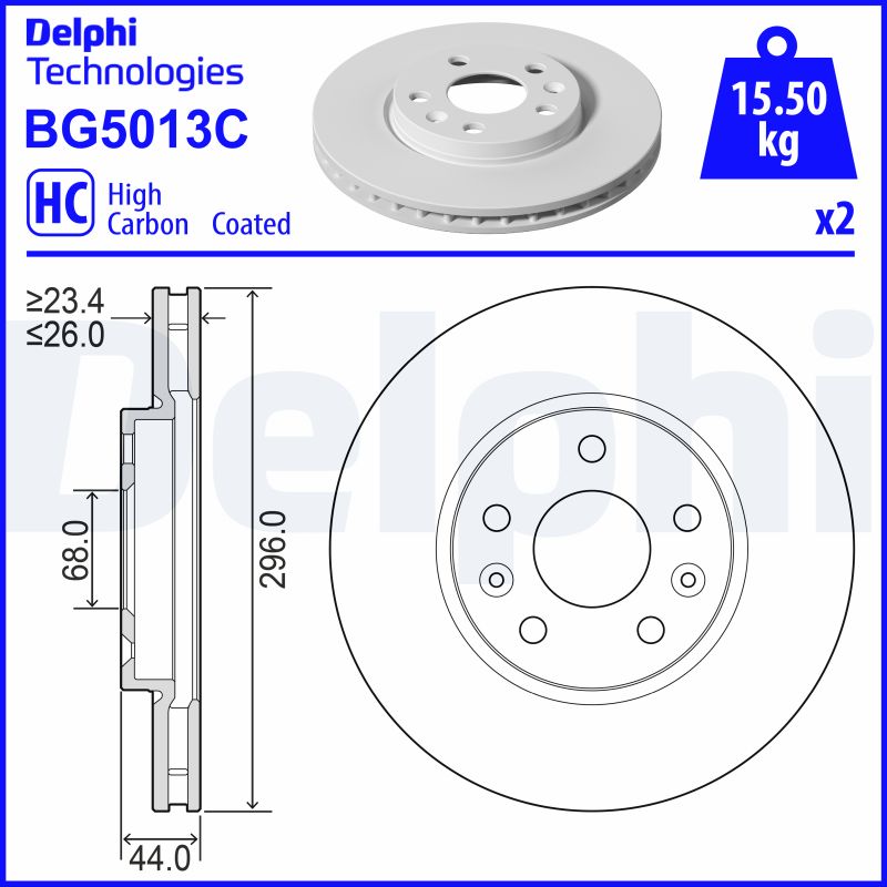 Гальмівний диск   BG5013C   DELPHI