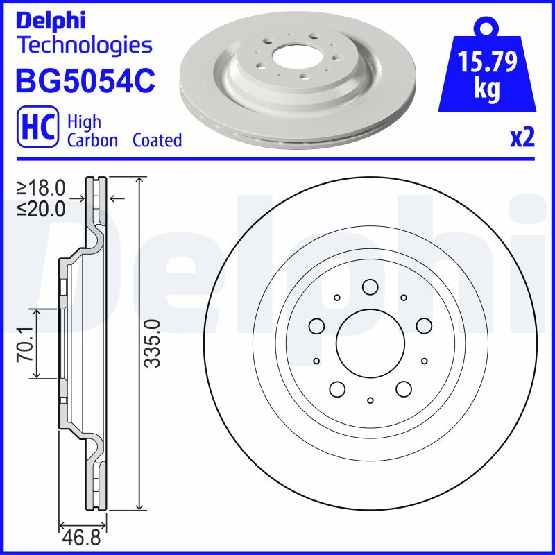 Тормозной диск   BG5054C   DELPHI