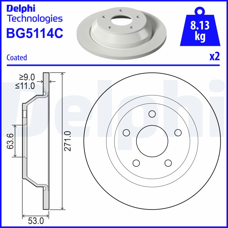 Тормозной диск   BG5114C   DELPHI