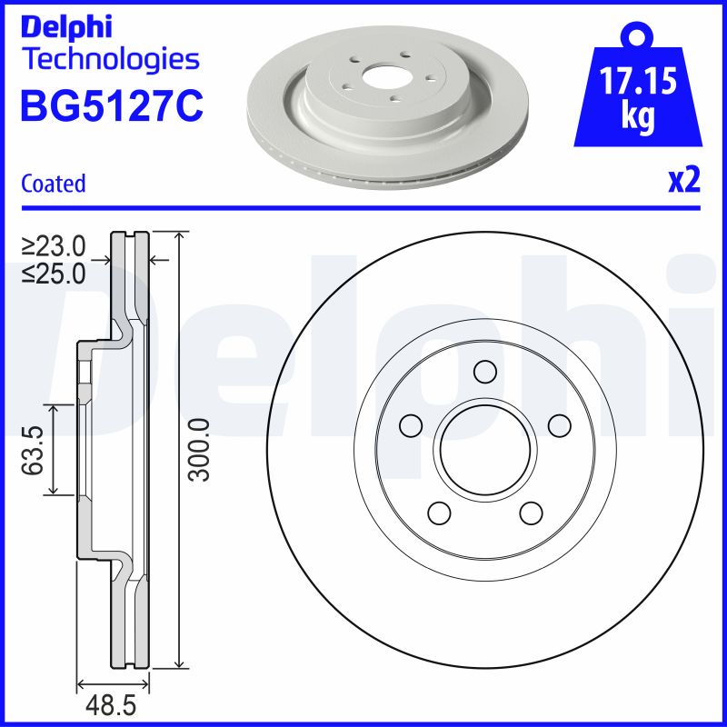 Гальмівний диск   BG5127C   DELPHI