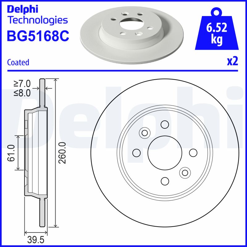 Гальмівний диск   BG5168C   DELPHI