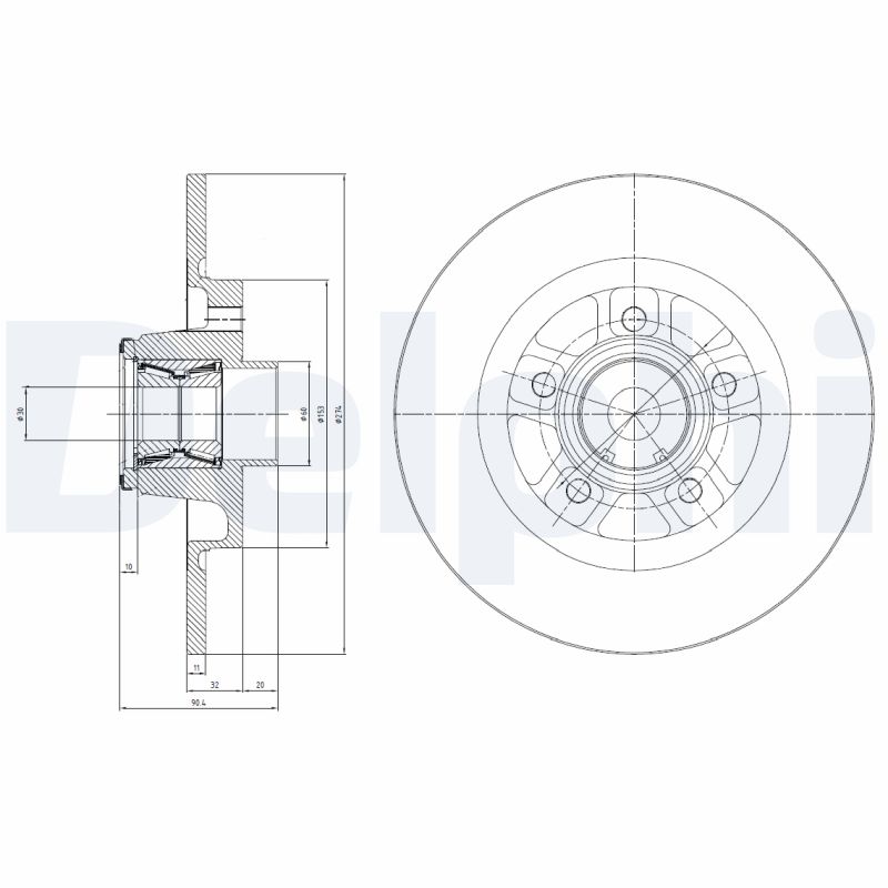 Тормозной диск   BG9113RSC   DELPHI