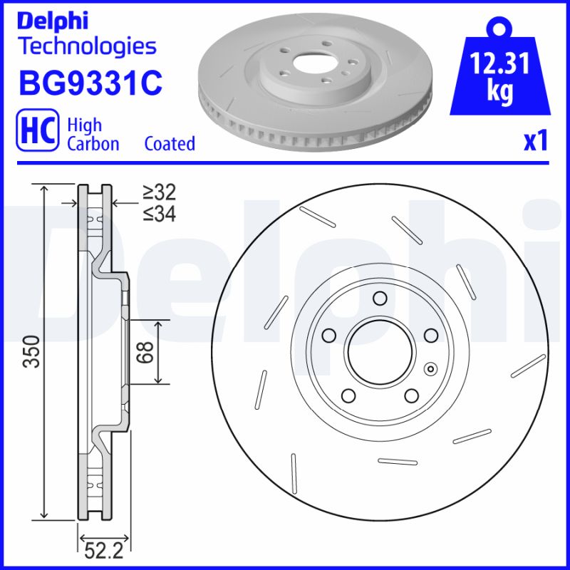 Тормозной диск   BG9331C   DELPHI