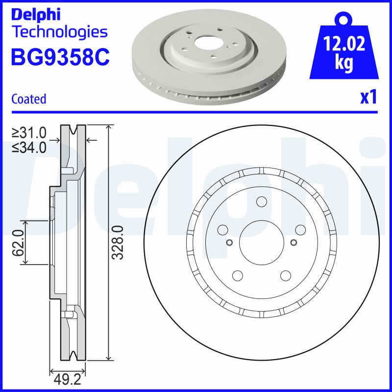 Тормозной диск   BG9358C   DELPHI