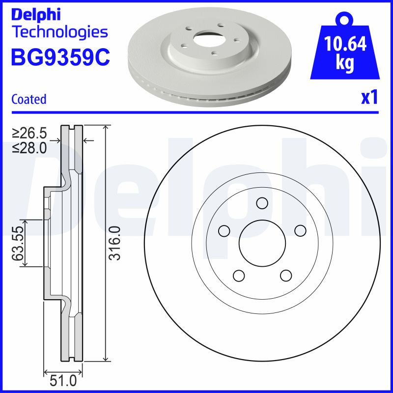 Гальмівний диск   BG9359C   DELPHI