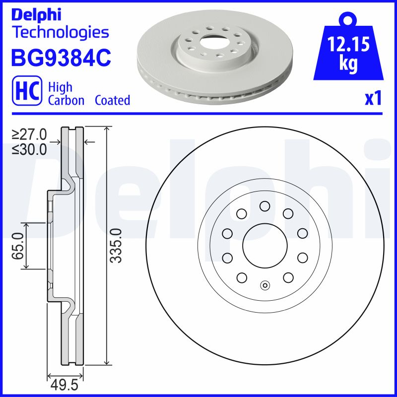 Гальмівний диск   BG9384C   DELPHI