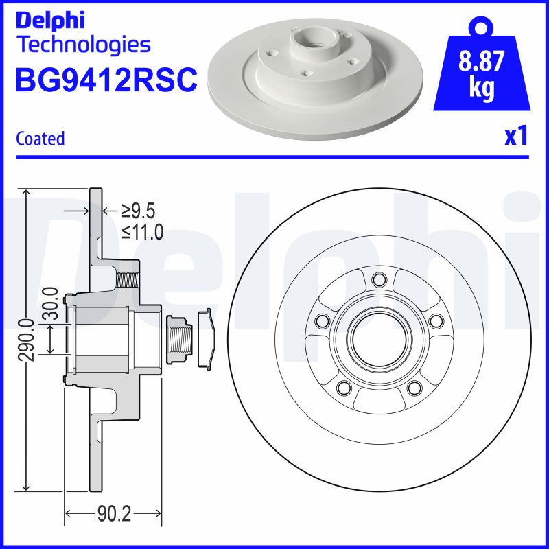 Тормозной диск   BG9412RSC   DELPHI