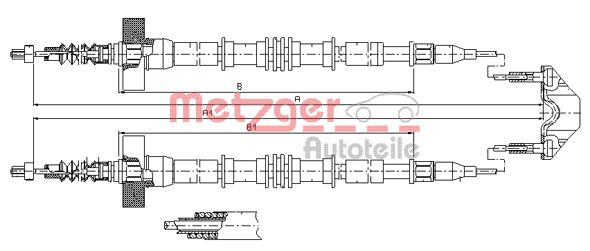 Тросовий привод, стоянкове гальмо   11.5859   METZGER