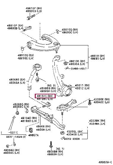 Болт регулировки развала колёс   48190-22040   TOYOTA