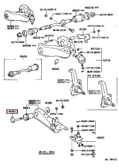 Гвинт для коригування розвалу   48190-26020   TOYOTA