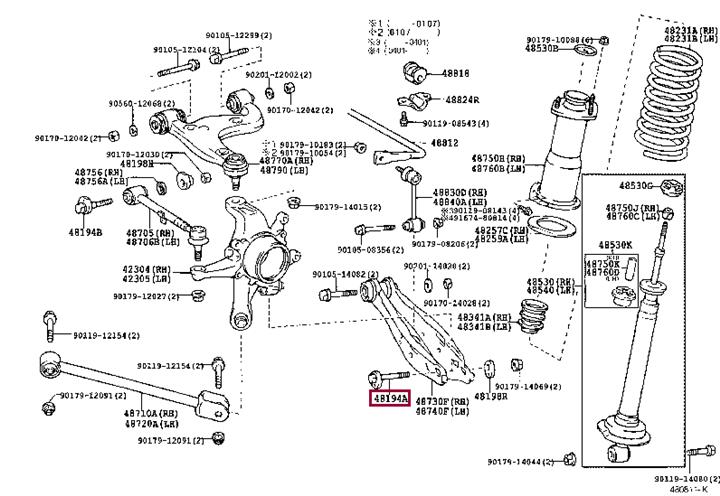 Болт регулировки развала колёс   48190-30040   TOYOTA