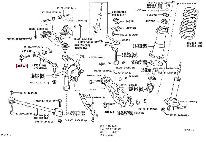 Болт регулировки развала колёс   48190-30060   TOYOTA