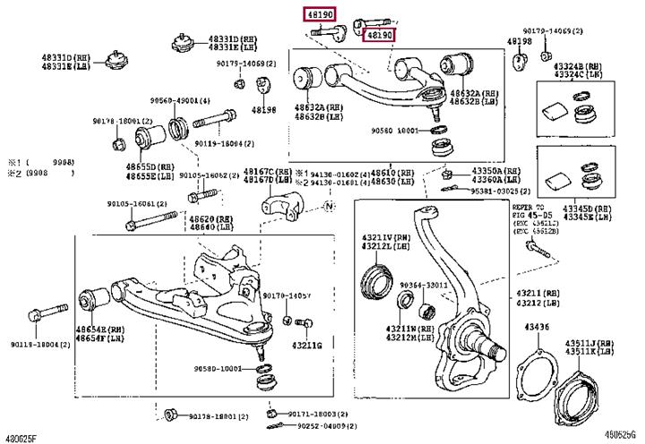 Болт регулировки развала колёс   48190-60011   TOYOTA