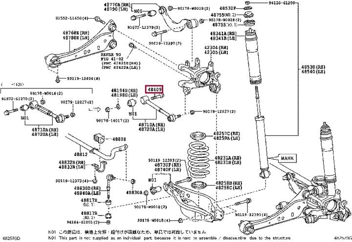 Болт регулировки развала колёс   48409-42030   TOYOTA