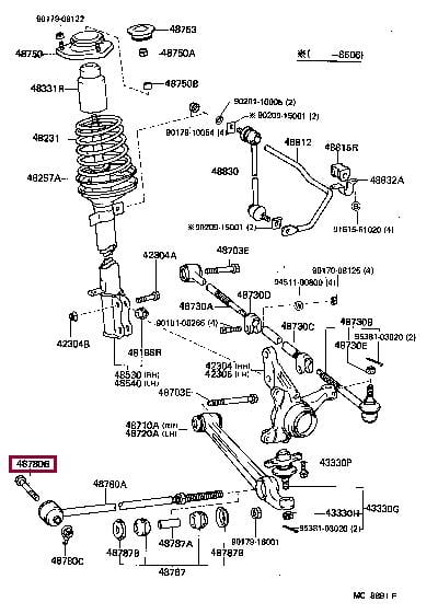 Гвинт для коригування розвалу   90119-12131   TOYOTA