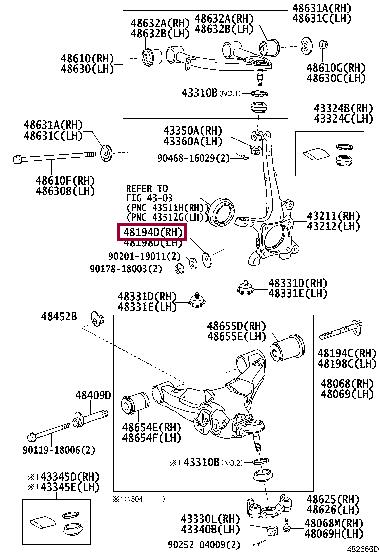 Чаша холостого хода, балка моста   48198-34010   TOYOTA