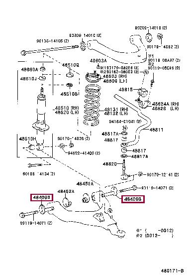 Чаша холостого ходу, балка осі   48409-35050   TOYOTA