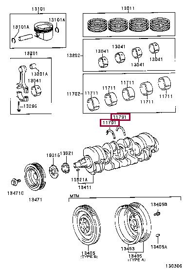 Дистанционная шайба, коленчатый вал   11791-22020   TOYOTA