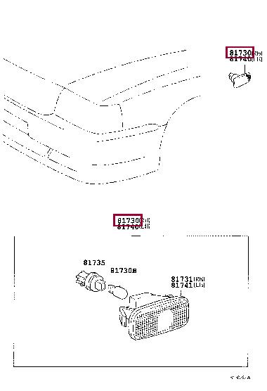 Фонарь указателя поворота   81730-53011   TOYOTA