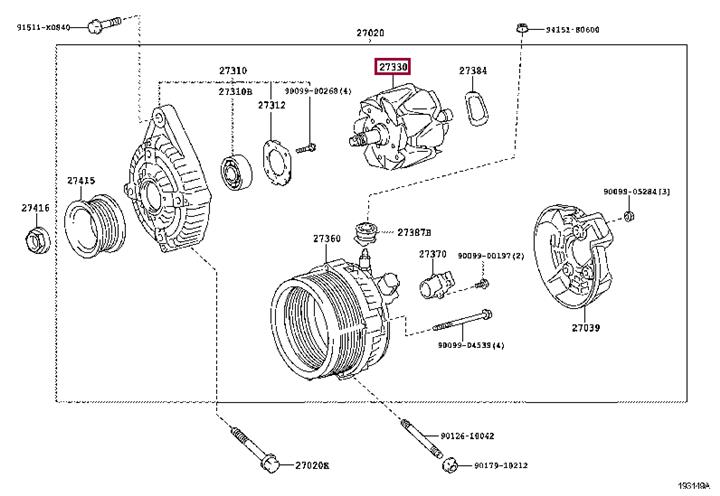 Генератор   2733030070   TOYOTA