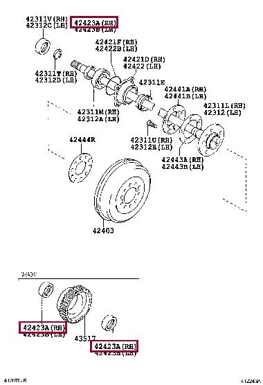 Комплект подшипника ступицы колеса   42423-71010   TOYOTA