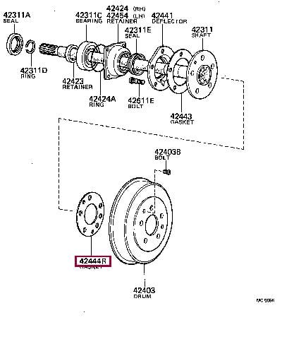 Комплект подшипника ступицы колеса   4244435050   TOYOTA