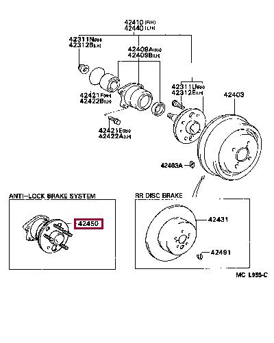 Комплект подшипника ступицы колеса   42450-33010   TOYOTA