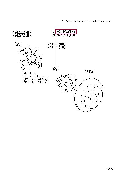 Комплект подшипника ступицы колеса   42450-42040   TOYOTA