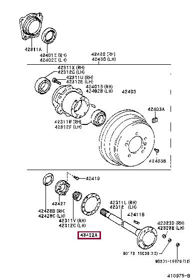 Комплект колісних підшипників   43422-60070   TOYOTA