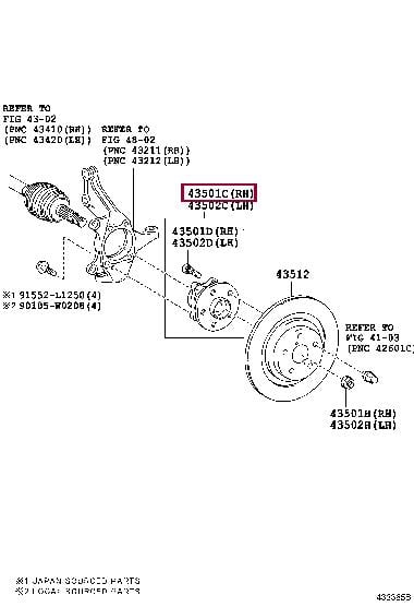 Комплект подшипника ступицы колеса   43550-42010   TOYOTA