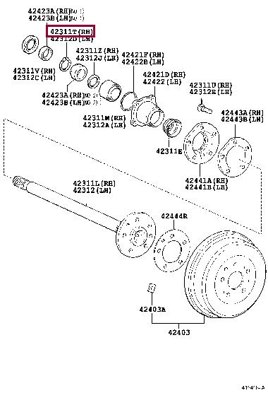 Комплект колісних підшипників   90520-44038   TOYOTA