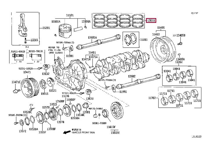 Комплект поршневих кілець   13011-30150   TOYOTA