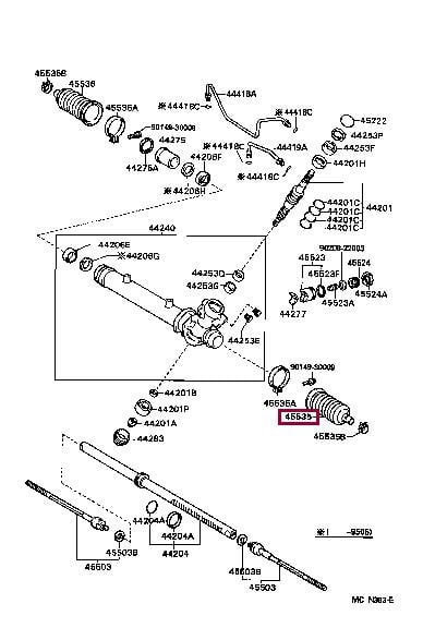 Комплект пыльника, рулевое управление   4553512100   TOYOTA