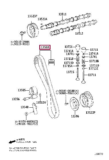 Комплект зубчастих ременів   13568-09131   TOYOTA