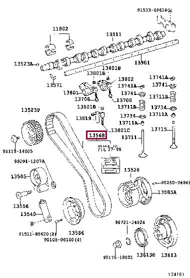 Комплект зубчастих ременів   13568-19176   TOYOTA